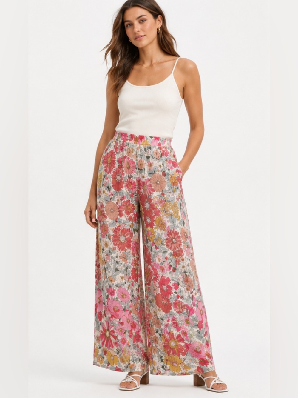 Petal & Pup Hart Floral Wide Leg Pants
